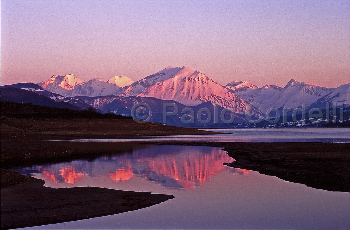 Campotosto Lake and Gran Sasso Range, Abruzzo, Italy
 (cod:Abruzzo 03)
